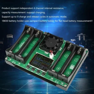 4-Channel 18650 Lithium Battery Capacity Tester with LCD Display, Type-C and DC5V