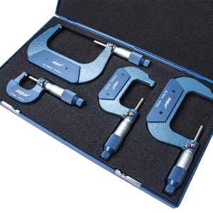 4-Piece Outside Micrometer Set 0-25mm 25-50mm 50-75mm 75-100mm Manual External Micrometer Measuring Tool