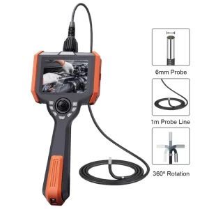 4 Way 360 Articulation Industrial Endoscope Camera 720P IP67 Waterproof Sewer Inspection Camera Borehole Camera with 5” Screen