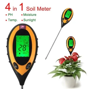 4 in 1 Digital Soil pH Meter Soil Moisture Meter with Backlight for Garden Plants Temperature Light Moisture