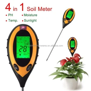 4 in 1 Moisture Sunlight Light Temperature Test Meter Soil PH Tester