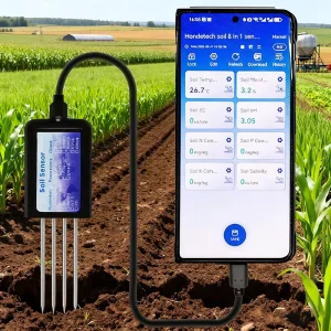 4 in 1 Soil Moisture Meter Temperature Humidity EC Salinity Sensor Rapid Soil Tester Meter with APP