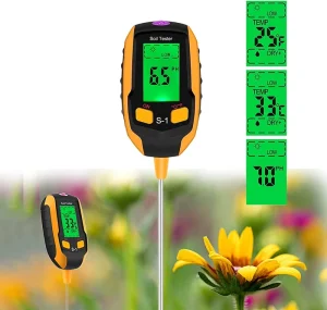 4 in 1 Soil PH Meter Soil Tester Moisture Moisture Meter Light and PH Tester for Potted Plants Garden