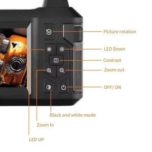 4.3 inch LCD Endoscope Camera with Light HD 8mm IP67 Waterproof Borescope Camera with 6 Adjustable LED Lights for Sewer Car 1080p