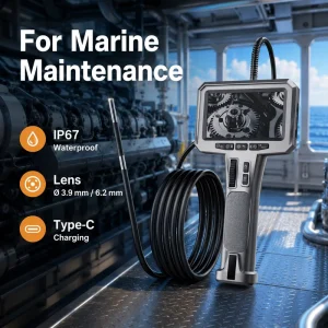 4.5 Inch Industrial Endoscope Borescope Camera 3.9mm Visual Inspection Tool 210 Degree Probe for Plant Repair Work Service