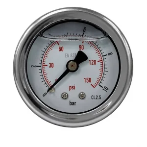 40 mm Stainless Steel Pressure Gauge 0-10 Bar 0-150 PSI Analog Gauge for Industrial Monitoring
