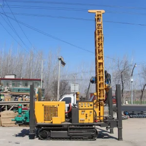 400m Pneumatic DTH Crawler Rotary Drilling Rig With Diesel Engine Motor & Pump 24V Water Well Drilling Machine
