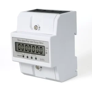 4P Guide Rail Three Phase Four Wire 380V LCD Display Electric Energy Meter High-Power Watt-Hour Meter Class 1.0 Accuracy