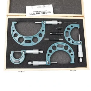 4pcs Outside Micrometer Set 0.0001 Accuracy Carbide Micrometer Set Metric Gauge Vernier Caliper Gauge Measure Tools