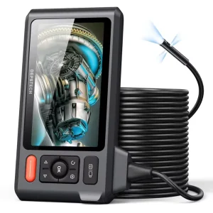5 IPS Screen Endoscope Camera Triple Lens Sewer Inspection with 50FT Semi-Rigid Cable and Lights MicroSD Media Type