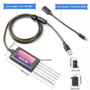5 Pin Probe Soil Tester with Storage Measures EC Temperature Humidity PH Fertility N P K Nitrogen Phosphorus Potassium