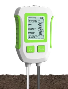 5 in 1 Digital LCD Soil Tester with Double Needle for pH Monitoring Fertility Nutrient Analysis