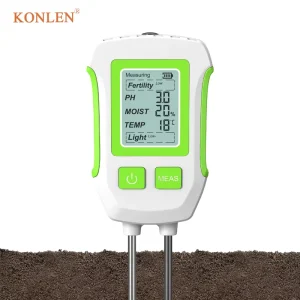 5 in 1 Digital Soil Tester for pH Fertility Analysis Dual Probe Moisture (0-90% RH) Temp (-10C-90C) Meter for