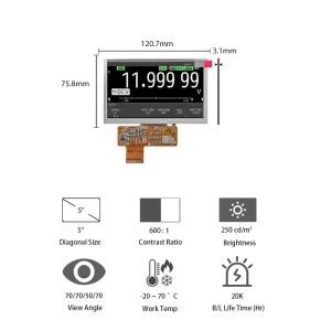 5.0″ 800*480 LCD Panel TM050RDH03 Digital Multimeter Display 5-Inch LCD Module