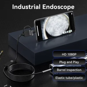 5.0mm 2.5m Snake Tube 3 in 1 (Micro USB & USB & Type C) Endoscopic Photos Inspection Borescope Camera for Gun