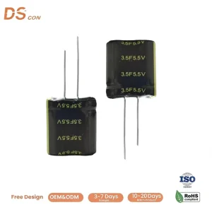 5.5V 3.5F 20x10x22mm Super Capacitor Module High Power Gold Capacitor for Smart Meter Dash Cam Backup Power and Pulse Discharge