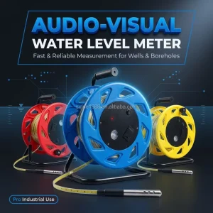 50m Portable Steel Ruler Water Level Meter with Plastic Reel for Boreholes and Geotechnical Use