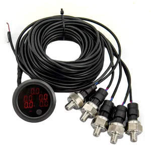 52 mm Five-Display Dual Air Suspension Pressure Gauge with 5 x 1/8 NPT Sensors