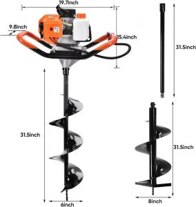 52CC 63CC Gas Power Earth Augers Post Hole Digger Farm Garden Heavy Duty Ground Earth Auger Machine
