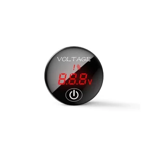 5V-40V LED Panel Digital Voltage Meter with Battery Capacity Display Touch On/Off Switch Accuracy Class 0.1 CE RoHS Certified