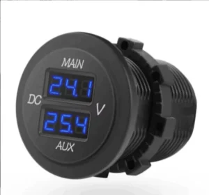 6-60V Double Voltmeter Voltage Meter Waterproof 12V-48V DC Digital Voltmeter Display with Standard Nut for Car Truck RV ATV