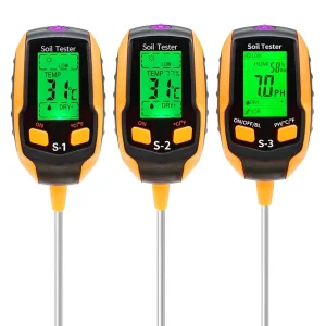 6 in 1 Digital Soil Tester Moisture pH Sunlight Temperature Monitor with Backlight LCD for Plant Garden & Farm
