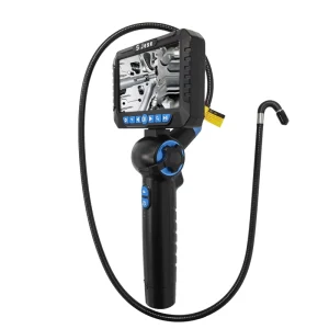 6.2mm 1M Flexible Industrial Endoscope 360 Degree Rotate Articulated 2 Ways Handheld Borescope With 5 Inch Display