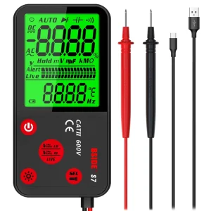 6000 Counts 3 Line Display TRMS DMM Voltage Tester 3.5” Large LCD Smart Digital Multimeter 0 600V