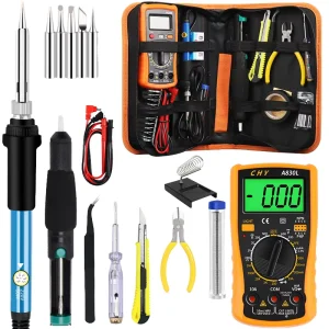 60W Soldering Iron 20-Piece DC Power Supply Tool Bag Customizable ODM OEM Hand Tool Kit Non-Rechargeable 26x16x5