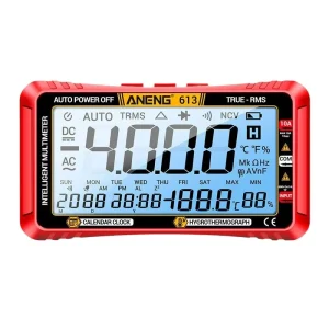 613 Professional Multimeter Smart Digital Display Multimeter 3-in-1 Calendar Thermometer & Hygrometer Multifunctional Instrument