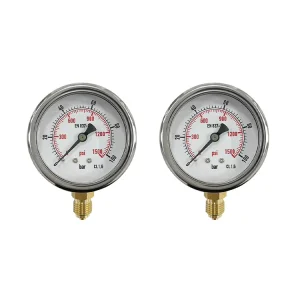 63 mm Radial Pressure Gauge Split Construction 0-100 bar Range 1/4 BSP