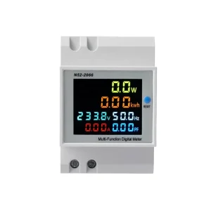 6IN1 Din Rail 110V 220V 380V 100A Electric Energy Frequency Meter AC Monitor Active KWH Voltage Current Power Voltage Meters