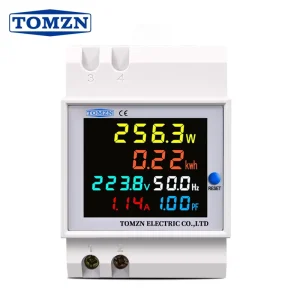 6IN1 Din Rail AC Monitor 110V 220V 100A Voltage Current Power Factor Active KWH Electric Energy Frequency Meter VOLT AMP