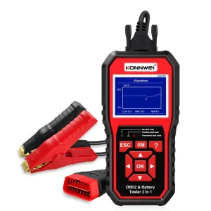 6V 12V Car and Motorcycle Battery Tester with OBD2 Diagnostics Scanner for Cranking and Charging