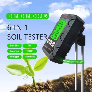 6in1 Intelligent Soil Meter Fertility PH Moisture Tmep Sunlight Humidity Soil Tester Soil Meter