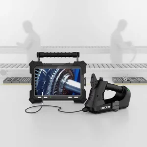 6mm 8” HD Touch Screen Split Industrial Video Borescope with Motorized Articulation for Far FocusRange Turbine Inspection