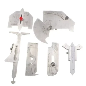 6pcs1set Weld Gauge Weld Inspection Gage Weld Seam Bead Fillet Crown Test Ulnar Ruler Degree Angle Measure Kits Combine Suit