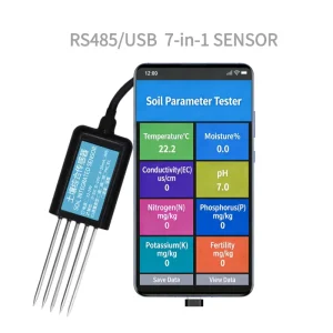 7 in 1 Integrated Soil All in One Nutrient Analyzer Rugged Sensor De Suelo NPK PH Data Logger for Large Scale Orchard Vineyard
