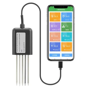 7 in 1 Soil Sensor Type C Temperature Moisture EC NPK Soil Ph Tester for Soil