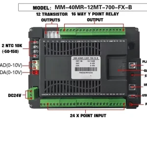 7 in PLC HMI Programmable Controller YKHMI MM 40MR 12MT 7wbr00 FX B Long Service Life