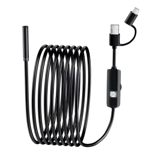 7mm HD Waterproof Industrial Endoscope Piping Endoscopy Type C Mini Camera Automotive Borescope for Android Sewer
