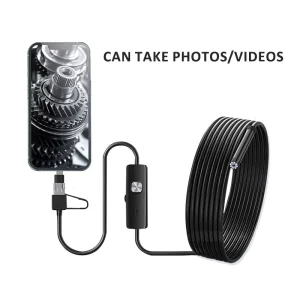 7mm IP67 Waterproof Industrial Borescope 4.3 Inch 1080P Monitor 6 Adjustable LED Lights 3X Digital Zoom for Engine Pipeline