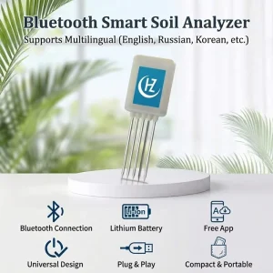 8-in-1 Bluetooth Soil Tester with NPK, pH, EC, Temperature, Humidity, Fertility Meter, and Mobile App Control