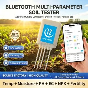 8-in-1 Soil Tester NPK pH EC Moisture Temperature Fertility Meter for Greenhouse Agriculture