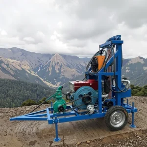 80m 150m Deep Portable Diesel Hydraulic Water Well Drilling Rig Borehole Water Well Drilling Machine with Electric Start