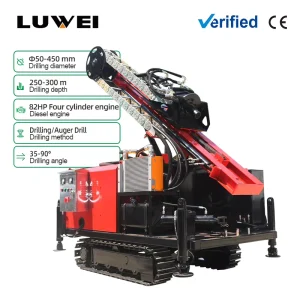 82HP Steel Crawler Water Well Drilling Rig Full Hydraulic DTH Borehole Drilling Machine for Mountain Agricultural Irrigation