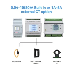 85 256V Class 0.5s Modbus Single Phase Three Phase 35mm Din Rail Kwh Meter