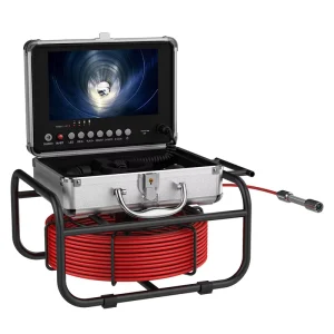 9 Inch IPS Sewer Pipe Inspection Camera 720P Screen Lens Angle 145 Degrees 512HZ Transmitter Meter Counter Keyboard OEM DVR
