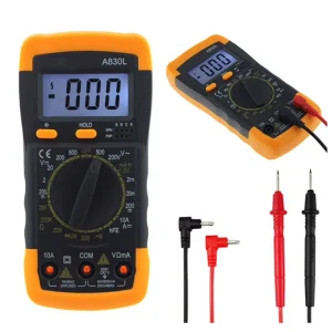A830L 6 in 1 Digital Multimeter Luminous Display Buzzer Function Tester for AC DC Voltage Current Diode Capacitance Temperature
