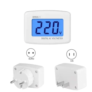 AC 110V 220V Digital Voltmeter EU US Plug Volt Meter Socket Voltage Tester LCD Display Voltage Meter Wall Flat Voltage Meter